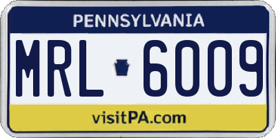 PA license plate MRL6009