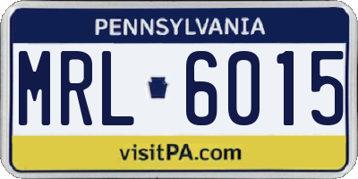 PA license plate MRL6015