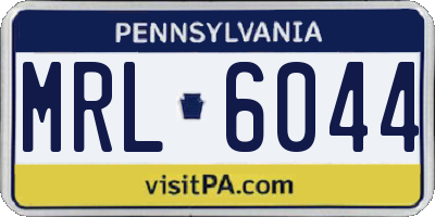 PA license plate MRL6044