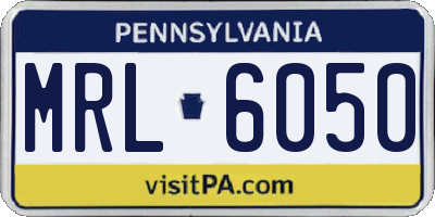 PA license plate MRL6050