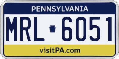 PA license plate MRL6051