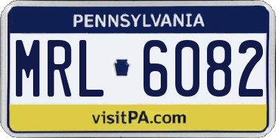 PA license plate MRL6082