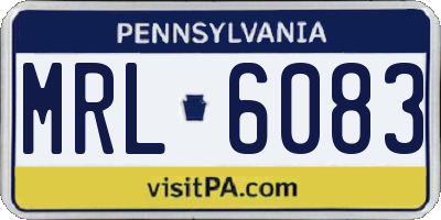 PA license plate MRL6083