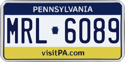 PA license plate MRL6089