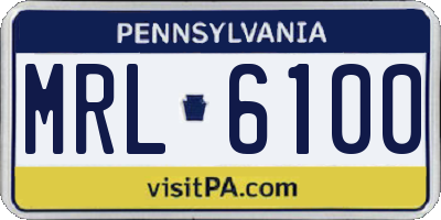 PA license plate MRL6100