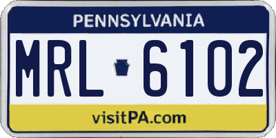 PA license plate MRL6102