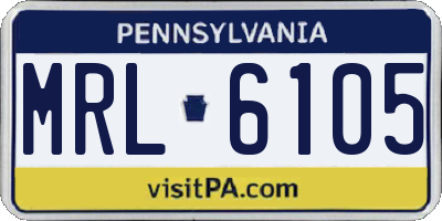 PA license plate MRL6105