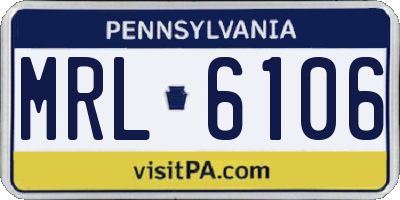 PA license plate MRL6106