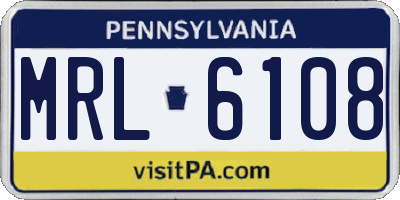PA license plate MRL6108