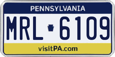 PA license plate MRL6109