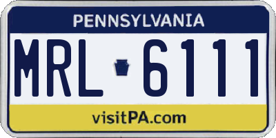 PA license plate MRL6111