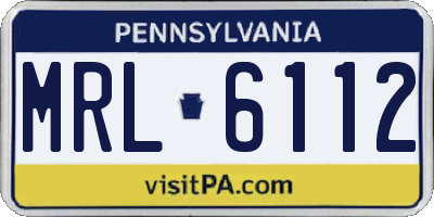 PA license plate MRL6112