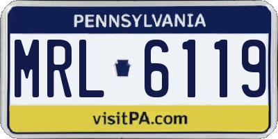 PA license plate MRL6119