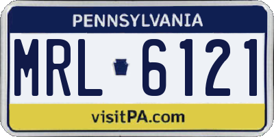 PA license plate MRL6121