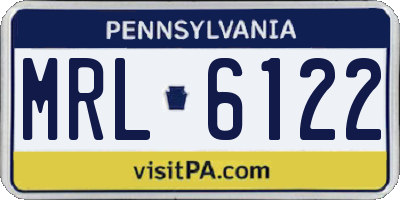 PA license plate MRL6122