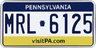 PA license plate MRL6125