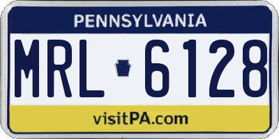 PA license plate MRL6128