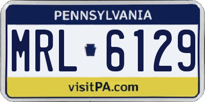 PA license plate MRL6129