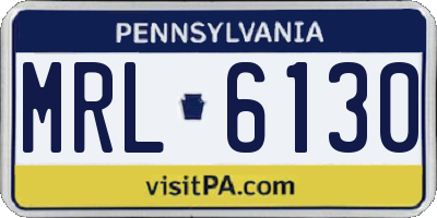 PA license plate MRL6130
