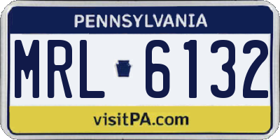 PA license plate MRL6132