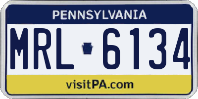 PA license plate MRL6134