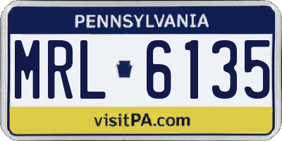 PA license plate MRL6135