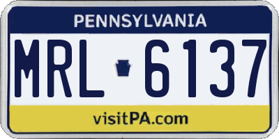 PA license plate MRL6137