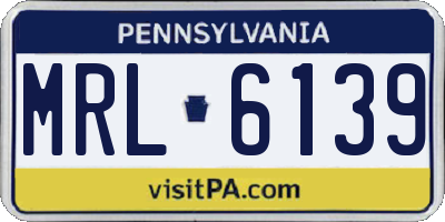 PA license plate MRL6139