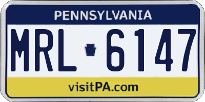 PA license plate MRL6147