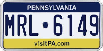 PA license plate MRL6149