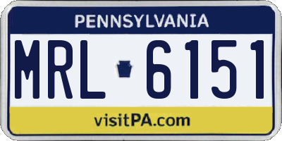 PA license plate MRL6151