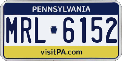PA license plate MRL6152