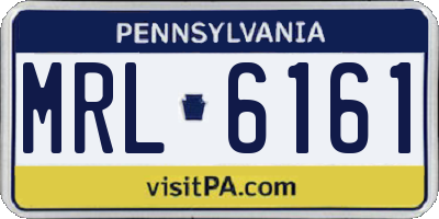 PA license plate MRL6161