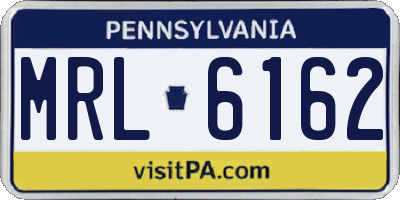 PA license plate MRL6162