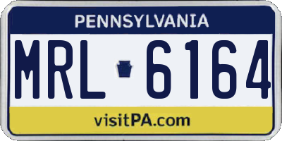 PA license plate MRL6164