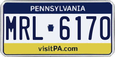 PA license plate MRL6170