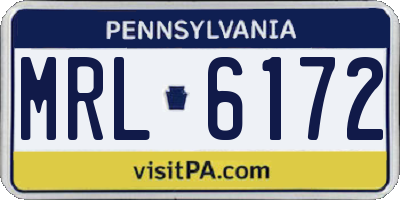 PA license plate MRL6172
