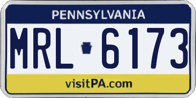 PA license plate MRL6173