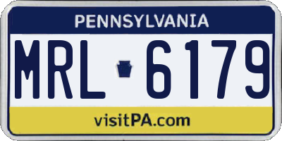 PA license plate MRL6179