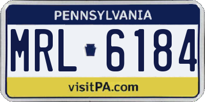 PA license plate MRL6184