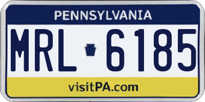 PA license plate MRL6185