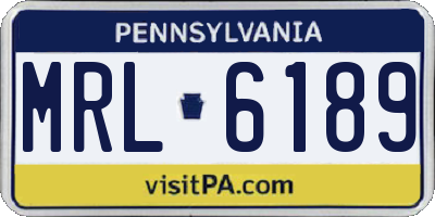 PA license plate MRL6189
