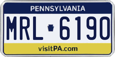 PA license plate MRL6190