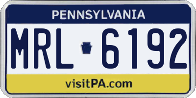 PA license plate MRL6192