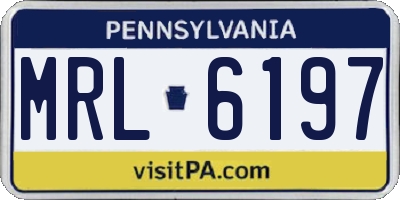 PA license plate MRL6197