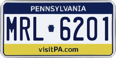 PA license plate MRL6201