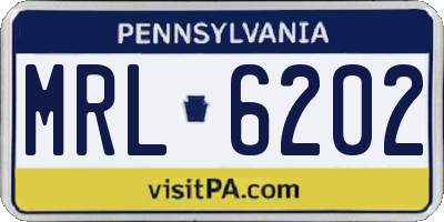 PA license plate MRL6202