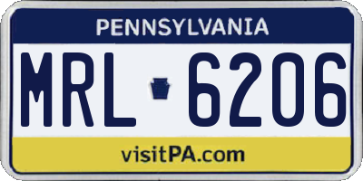 PA license plate MRL6206