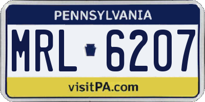 PA license plate MRL6207