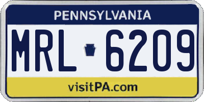 PA license plate MRL6209